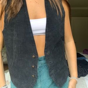 Black Leather Vest